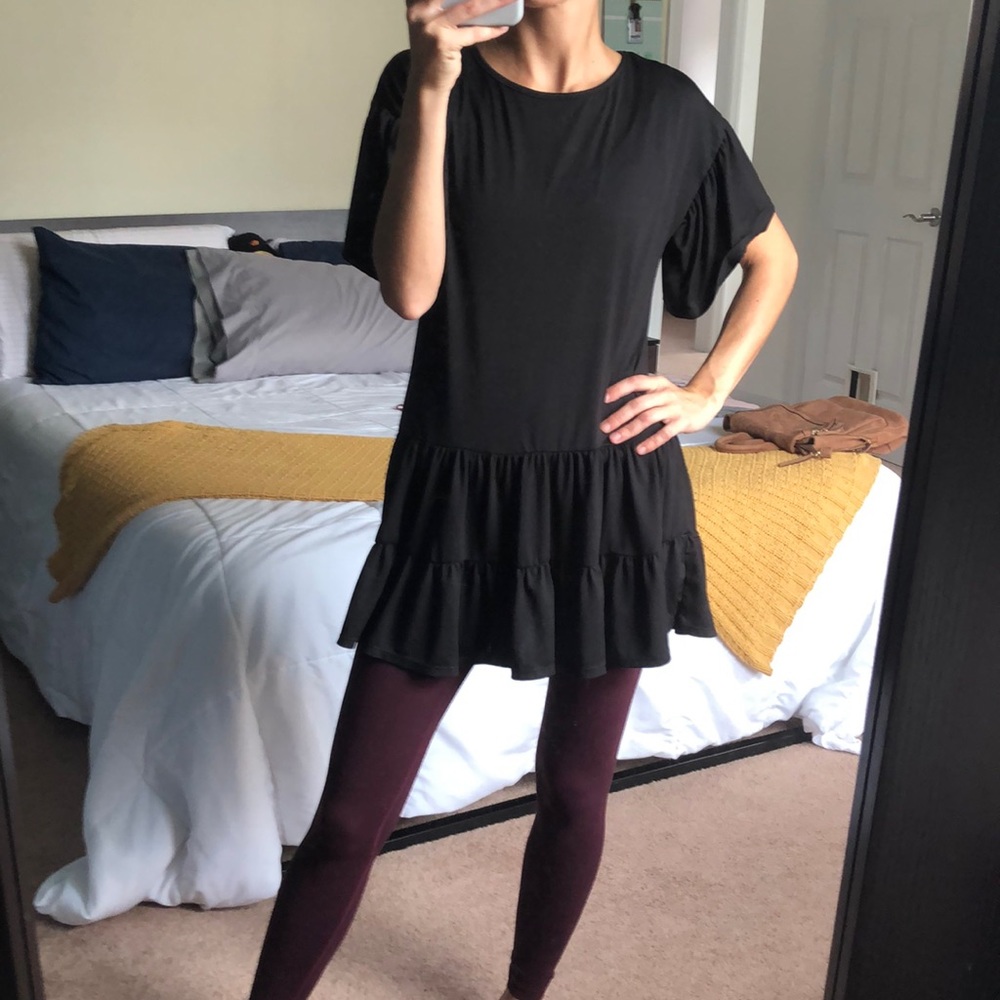 Long black Peplum top